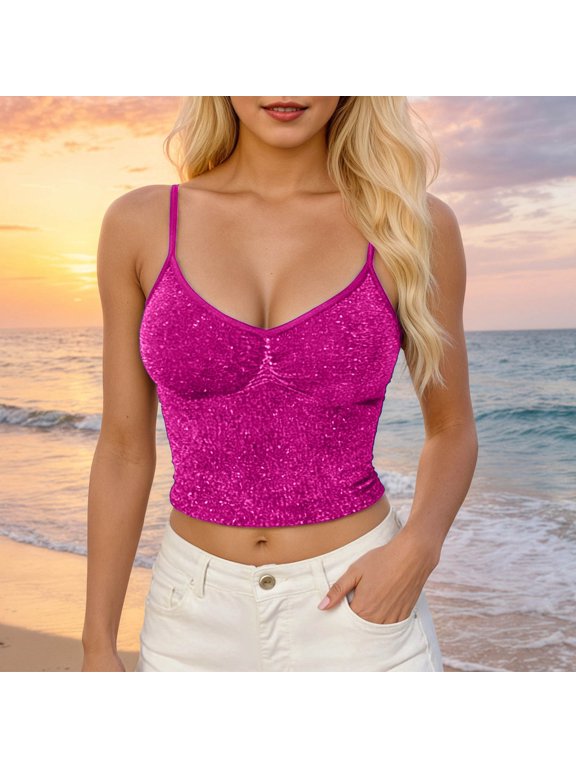 Seamless Yoga Tank Top With Luminous Threads For Fitness And Sports Activities