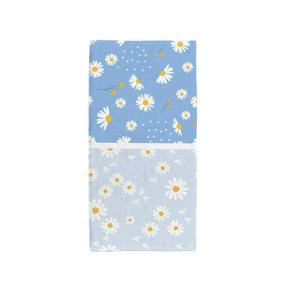 Seamless patterns with daisy flower Bath Towel Absorbent Soft Decoration Hand Tower Multiuses for Bathroom Hotel Gym Spa Beach 30 x 15 inch