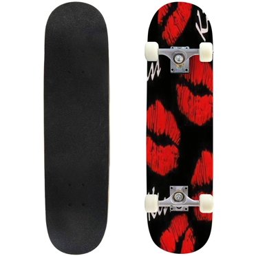 Seamless sexy lips pattern Outdoor Skateboard Longboards 31"x8" Pro Complete Skate Board Cruiser