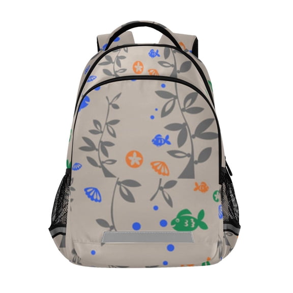 Seamless underwater fish pattern Backpack for ersonalized 16 Inch Backpack Middle Bookbag for Back to Gift
