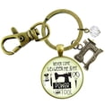 thumbnail image 1 of Seamstress Keychain Never Come Between My Powertool Fun Quote Womens Sewing Jewelry, 1 of 8