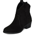 thumbnail image 1 of Chariot & Co Seamy Women's Cowboy Boots, Stacked Block Heel, Pointed Toe, Black, Size 8, 1 of 6