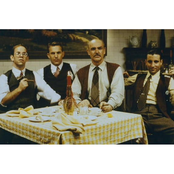 Sean Connery and Kevin Costner and Andy Garcia and Charles Martin Smith in The Untouchables in restaurant 24x36 Poster