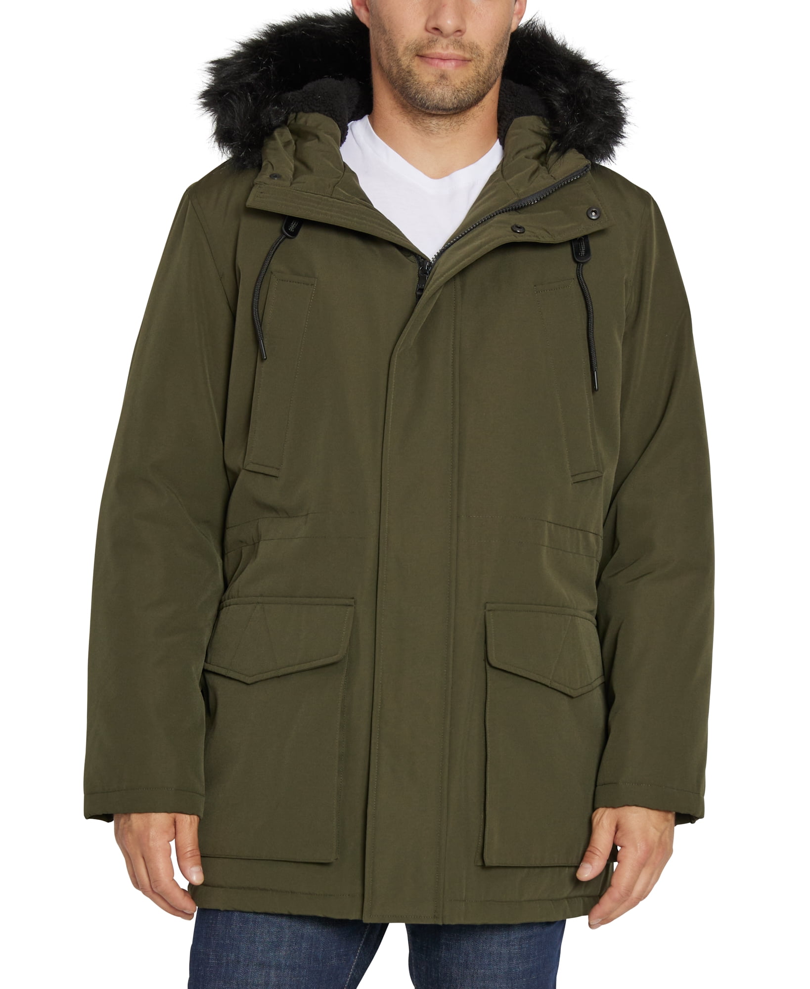 Sean John Men's Faux-Fur Trim Utility Parka Jacket, Sizes S-2XL ...