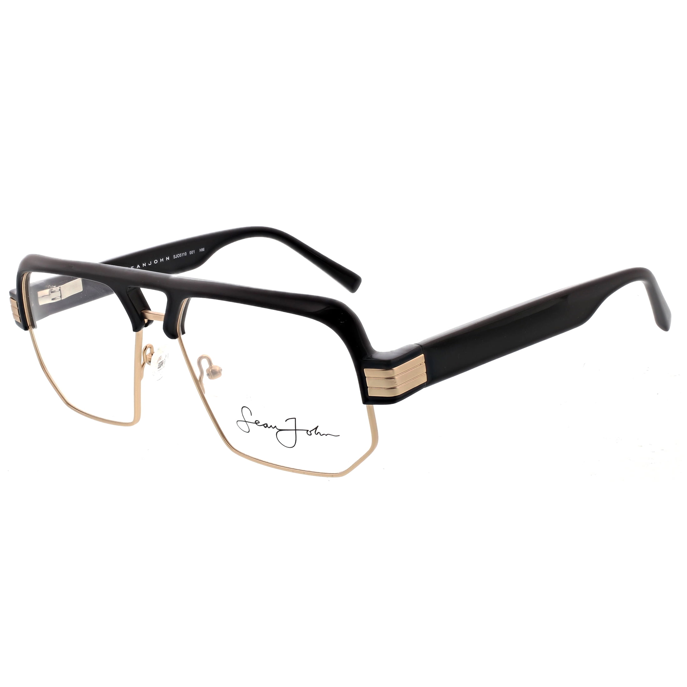 Sean John Men s Rectangular Eyeglasses SJO5110 Black Gold 57 15