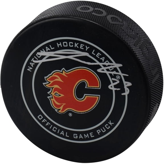 Sean Monahan Calgary Flames Autographed Official Game Puck - Fanatics Authentic Certified