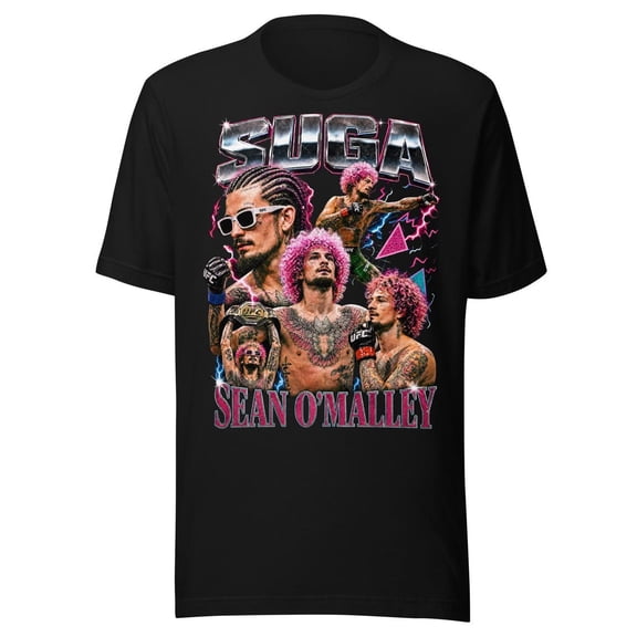 Sean O'Malley Suga UFC Graphic Tee, Vintage Style MMA Fan T-Shirt,Black Color,Size XL