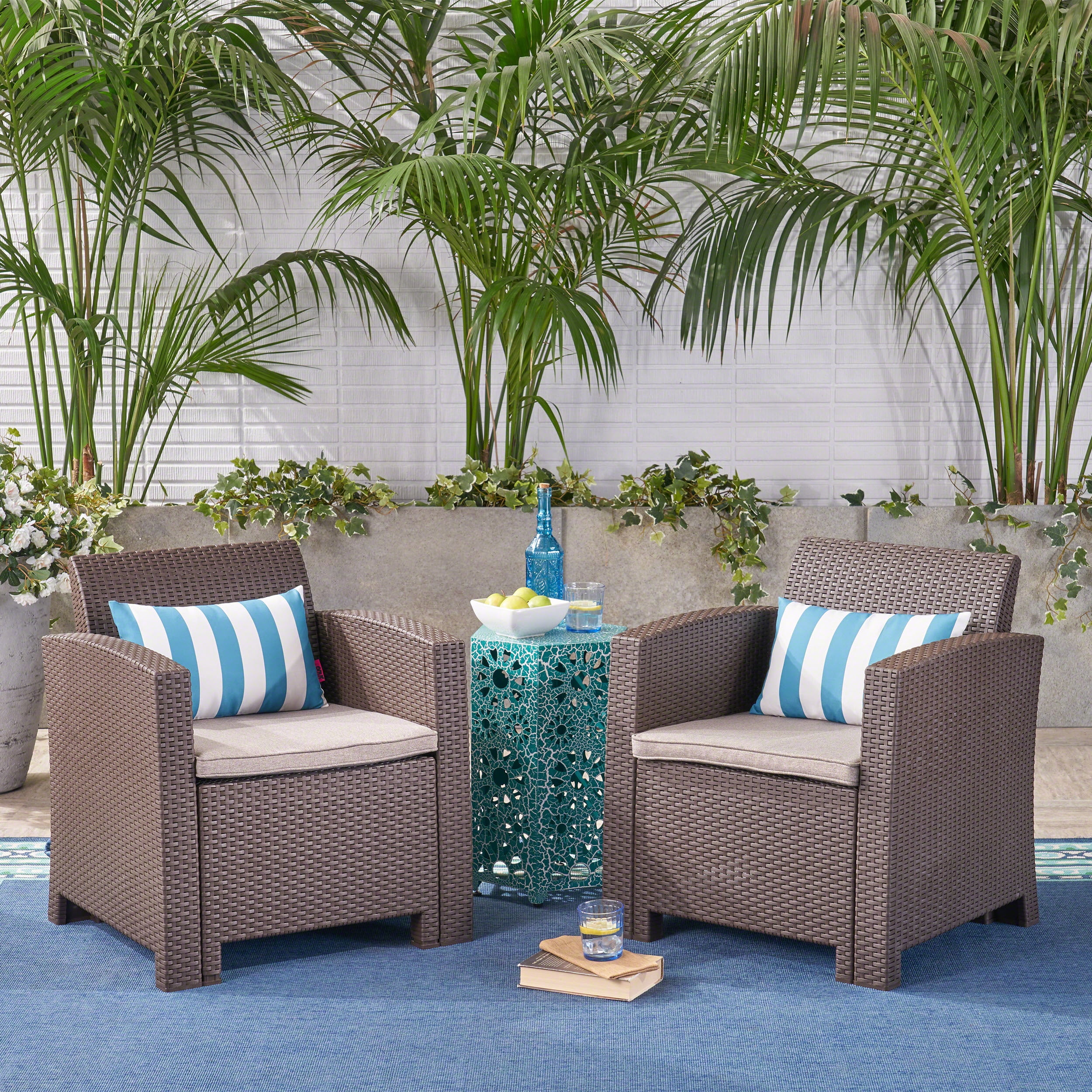 Fake wicker online outdoor chairs