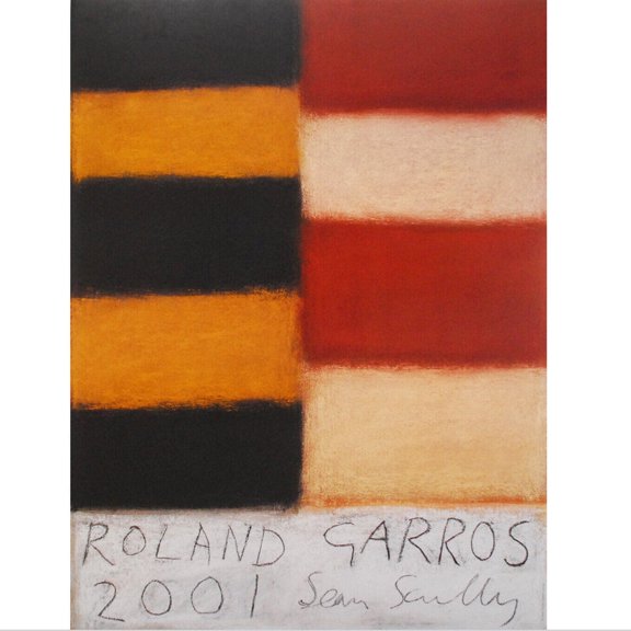 Sean Scully (Dublin, 1945) Roland Garros, 2001 Dimensions 58 X 76 Cm. Poster Made On The Occasion Of The Tennis Tournament UNFRAMED