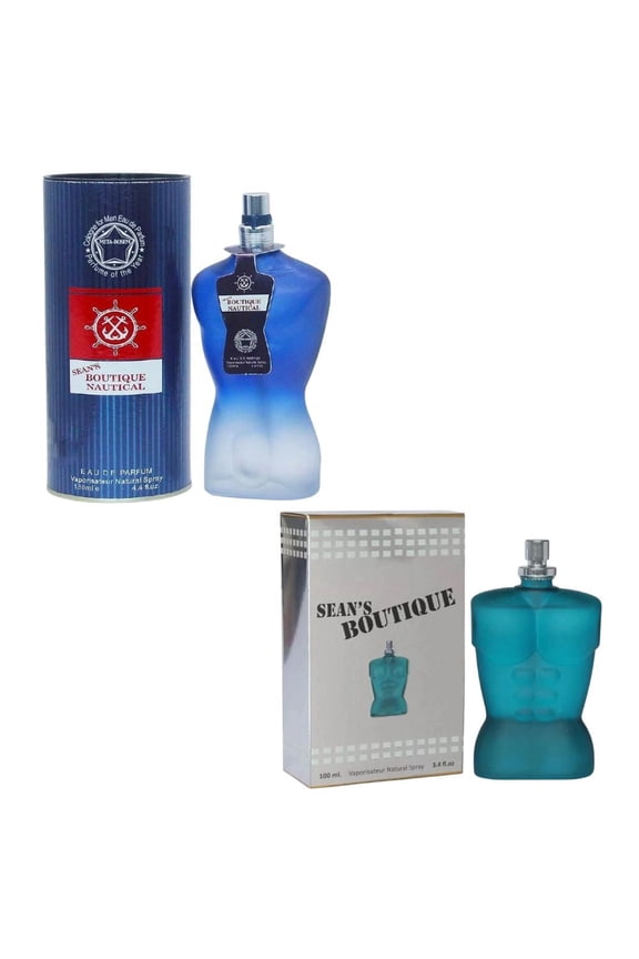 Seans Boutique Collection for Men Set of 2 Eau de Toilette Sprays (Classic & Nautical) 3.4 FL Oz | 100 ml Each Long-Lasting, Fresh & Elegant Fragrance Gift Set