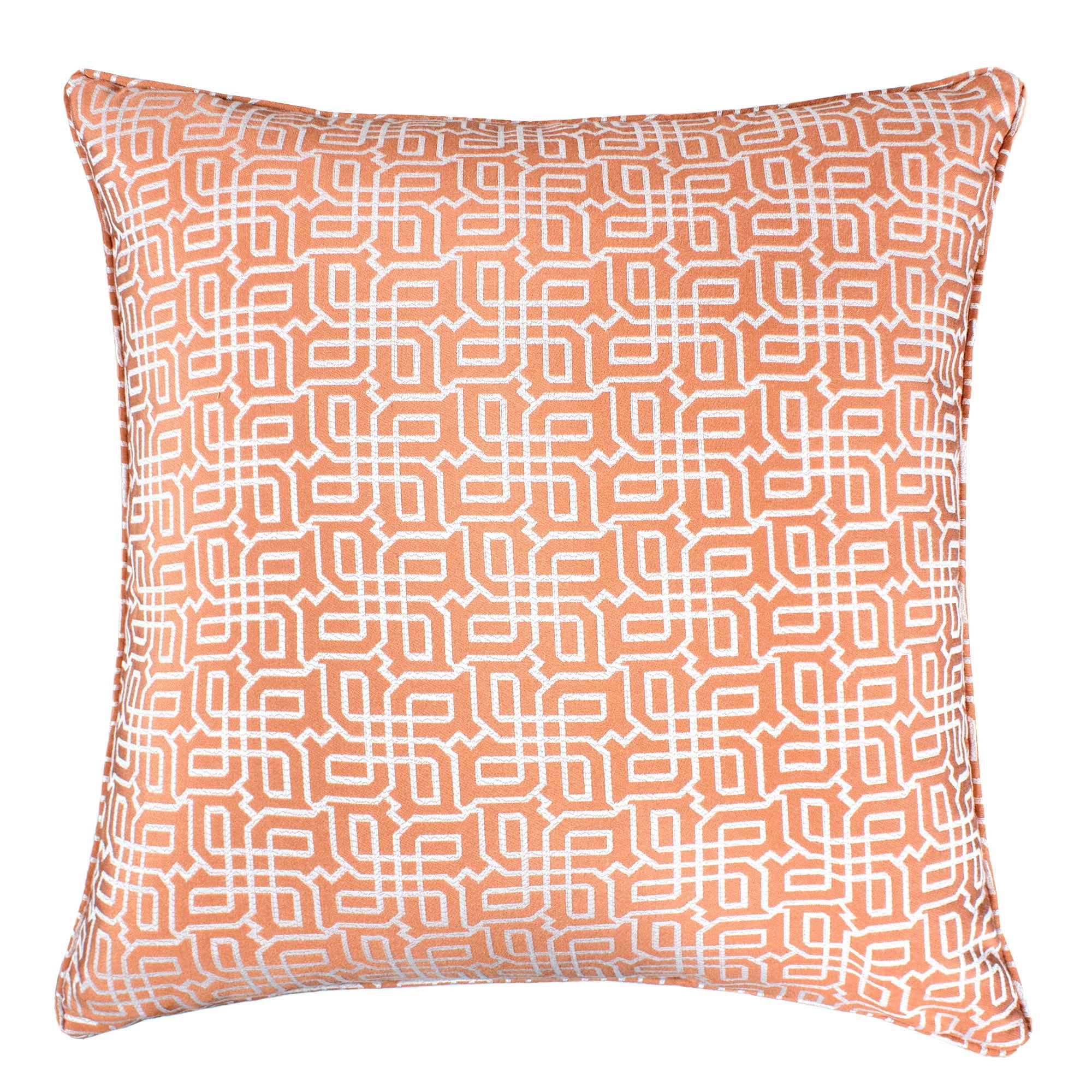 Seana Orange Geometric Polyester 20 in. x 20 in. Throw Pillow