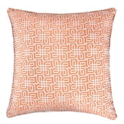 Seana Orange Geometric Polyester 20 in. x 20 in. Throw Pillow