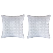 Seana Silver Geometric Polyester 20 in. x 20 in. Throw Pillow Set of 2