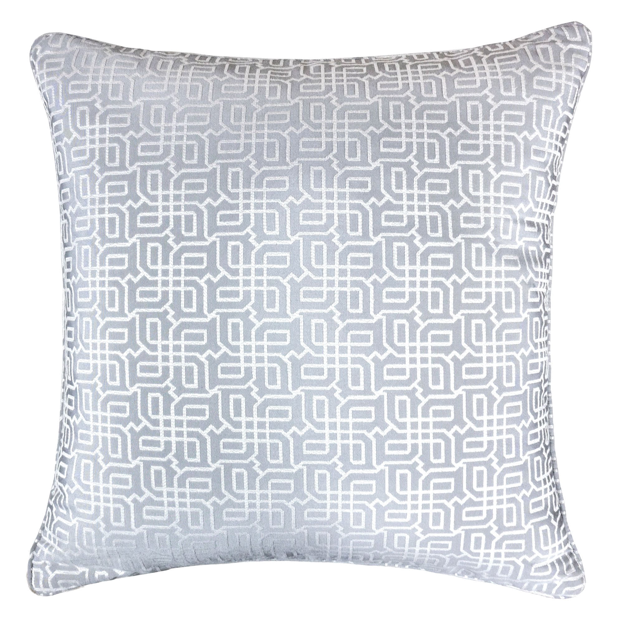 Seana Silver Geometric Polyester 20 in. x 20 in. Throw Pillow