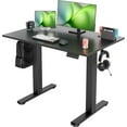 thumbnail image 1 of Seang Electric Standing Desk Adjustable Height, 40 x 24 Inch Sit Stand Desk with T-Shaped Frame, 3 Memory Presets & Cable Management for Home Office Computer Workstation, Black Frame/Black Top, 1 of 18