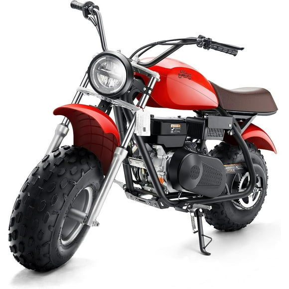 Seangles Off Road 196cc Mini Bike Gas Power Trail Bike Dirt Bike for Kids Youths Adults, Tested and Fully Assembled (Red)