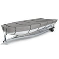 thumbnail image 1 of Seapisode 800D Marine Grade Fade and Tear Resistant Trailerable Jon Boat，Heavy-Duty Waterproof and UV Protection Jon Boat Cover with Windproof Metal Buckle Straps(18' Length,Beam Width to 75")，Gray, 1 of 7