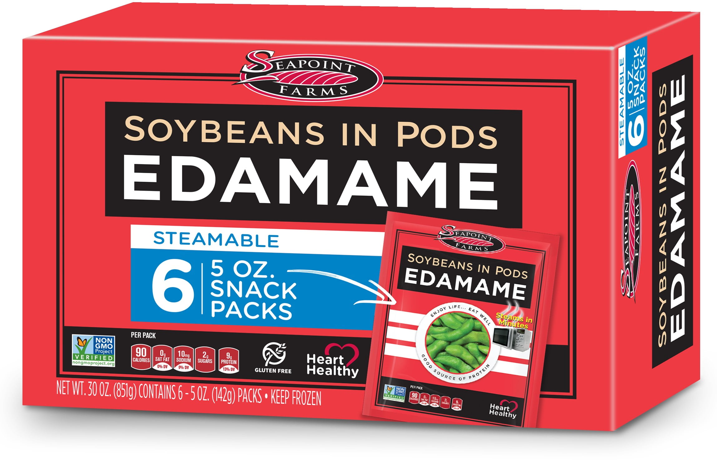 Seapoint Farms Edamame Soybeans in Pods, Net Wt 30 oz (851g), Contains