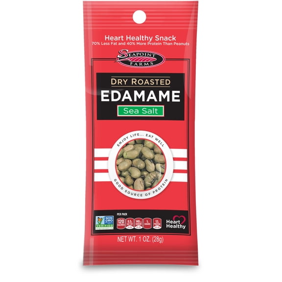 Seapoint Farms Sea Salt Dry Roasted Edamame, 1 Ounce - 50 per case.