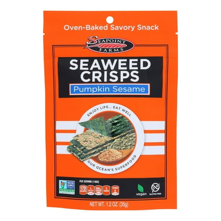 Seapoint Farms - Seaweed Crsps Pmkn Sesame - Case Of 12 - 1.2 Oz