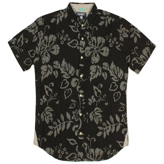 Seapointe Men's Button Down Hawaiian Camp Shirt Soft Modal Blend Fabric (Blue Stone Wash, XX-Large)