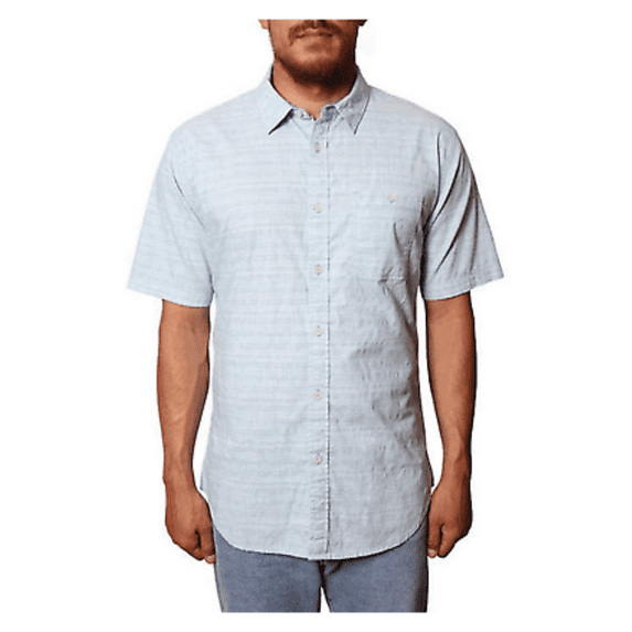 Seapointe Men's Short Sleeve Stretch Woven Button Down Shirts (Teal, X-Large)