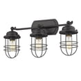 thumbnail image 1 of Golden Lighting Seaport 3-light Vanity in Matte Black, 1 of 5