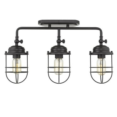 Seaport 3 Light Semi-Flush - Track in Black