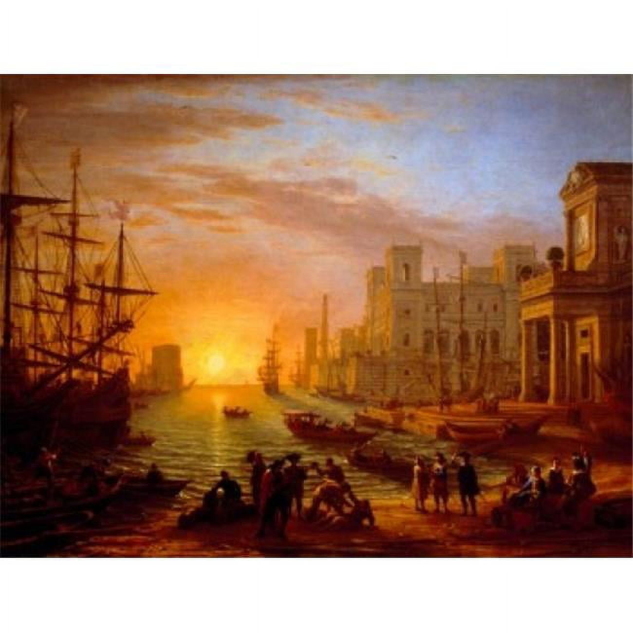 Seaport At Sunset Claude Lorrain, 16001682 French Poster Print, 24 x