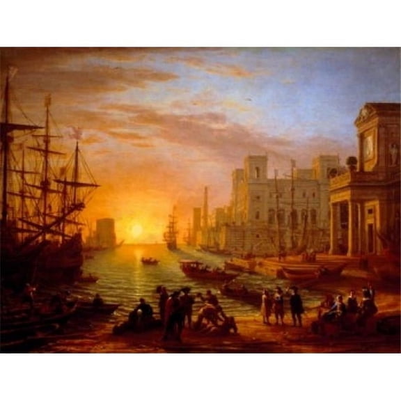 Seaport at Sunset, Claude Lorrain (1600-1682 French) Poster Print (24 x 36)