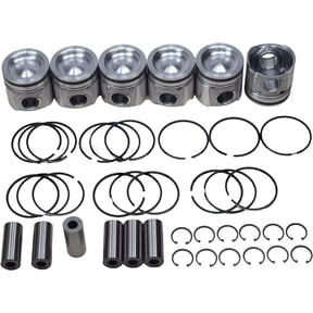 Seapple Set of 6 w/Pins Rings Size Piston Compatible with Cummins 6.7 QSB Industrial Performance STD 4955160