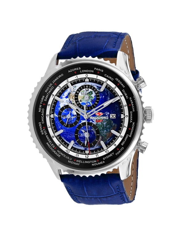 Men's Meridian World Timer GMT Blue Dial Watch - SP7132