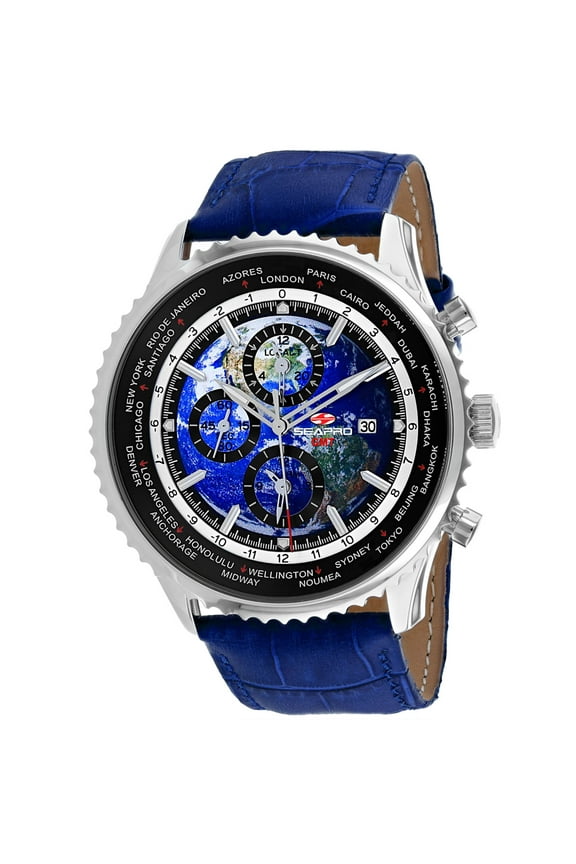 Men's Meridian World Timer GMT Blue Dial Watch - SP7132