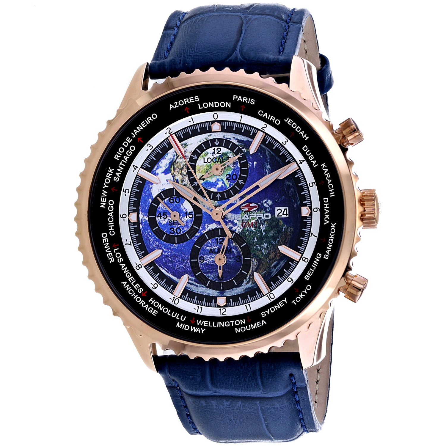 Seapro Men's Meridian World Timer GMT Blue Dial Watch - SP7135 ...