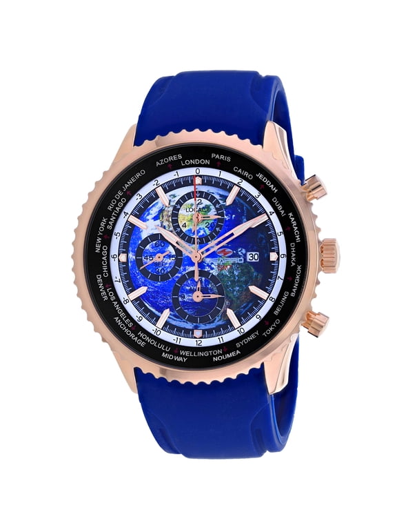 Men's Meridian World Timer GMT Blue Dial Watch - SP7522