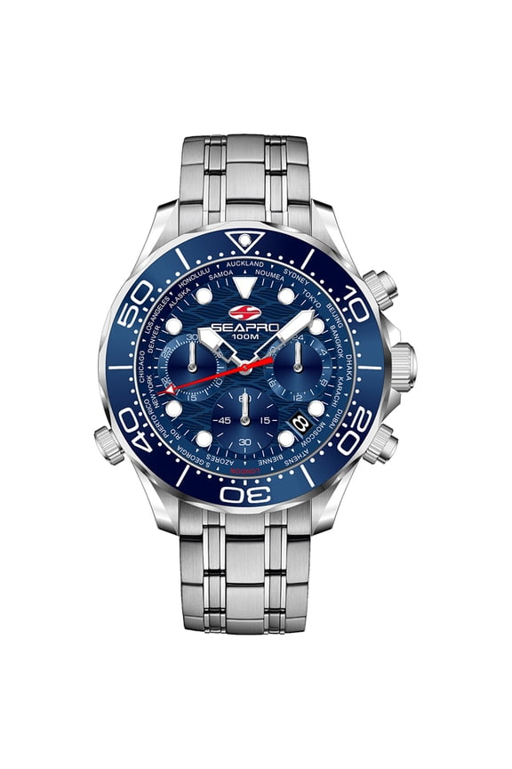 Men's Mondial Timer Blue Dial Watch - SP0152