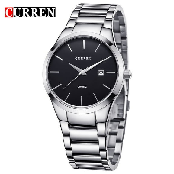 Search Curren 8106 genuine men's waterproof watch business casual fashion calendar steel belt