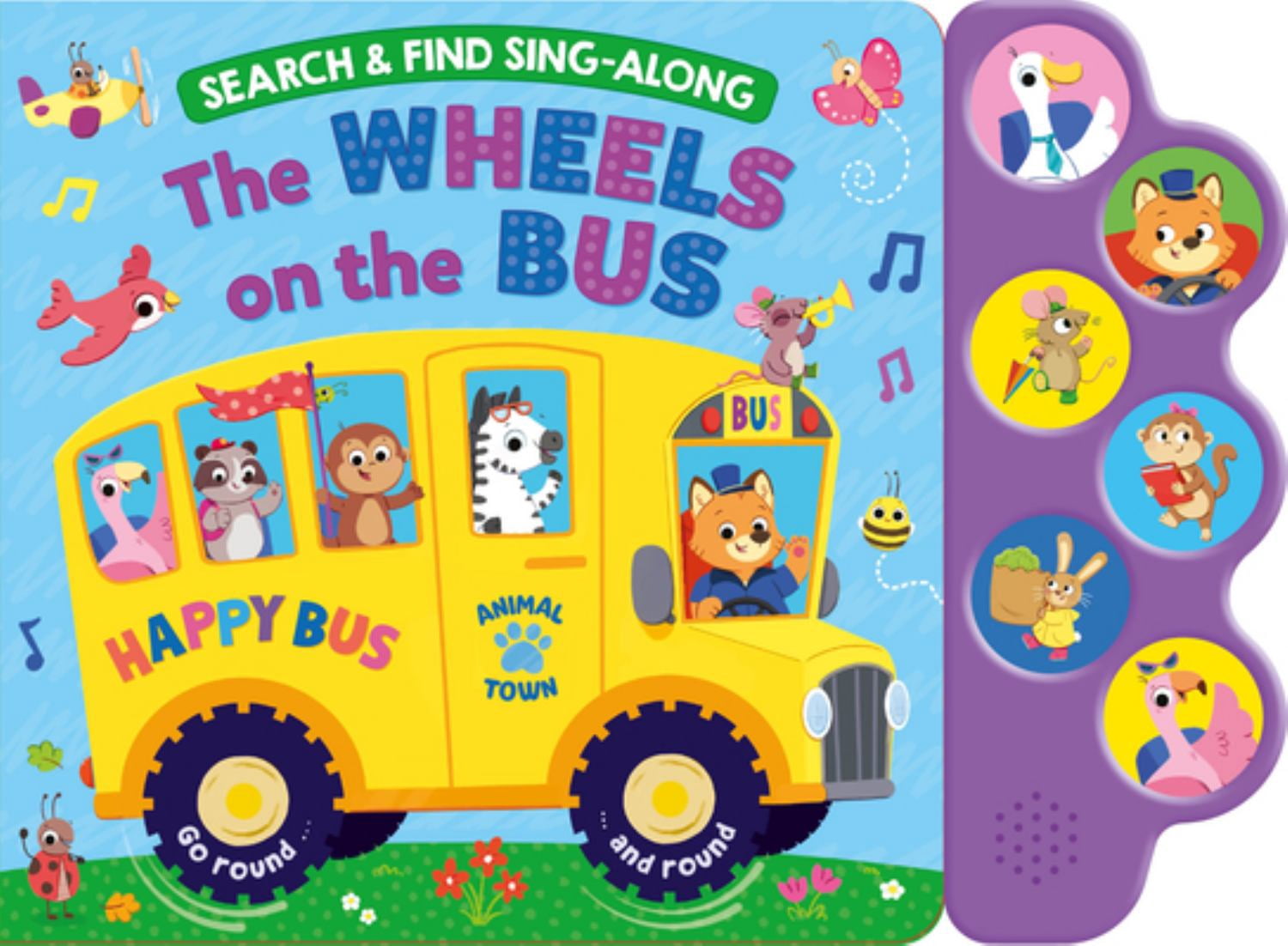 Kidsbooks Search & Find Wheels on the Bus Sound Book, 6-Button