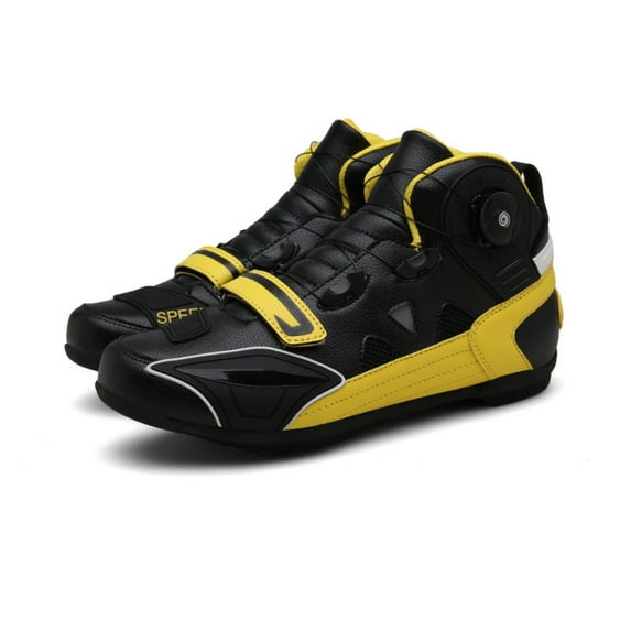 Search Step Men's and women's all-season motorcycle riding boots and motorcycle shoes,black yellow,10
