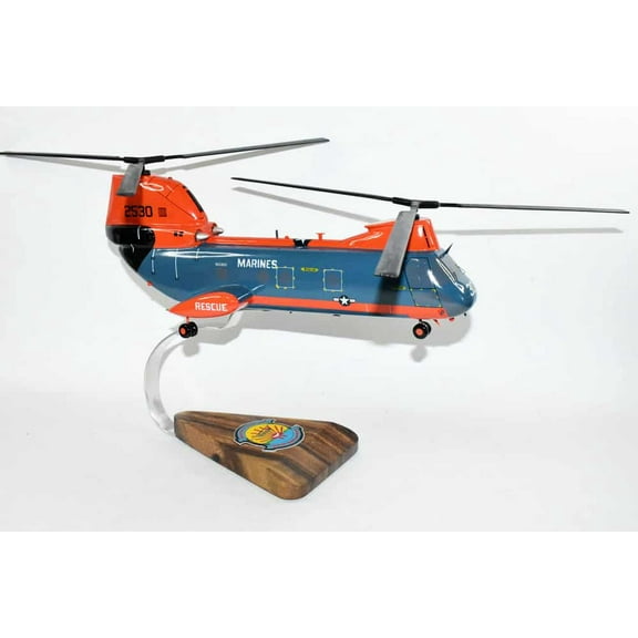 Search and Rescue Iwakuni CH-46 Model, 1/38 (14") Scale, Mahogany, Phrog