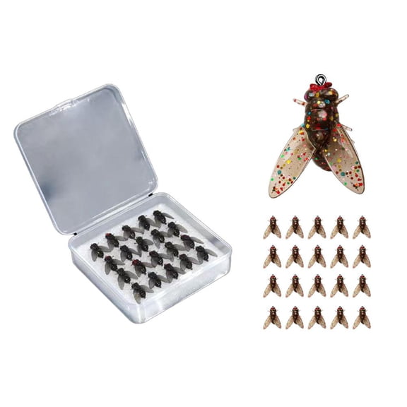 Searching Roads 20PCS Fly Fishing Lures Kit - Realistic Soft Bait with Carbon Steel Hooks for Bass, Panfish & More