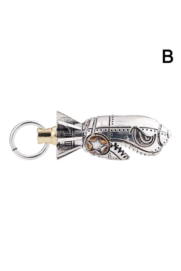 Searching Roads Shark Rocket Bomb Keychain, Shark Bottle Opener Keychain Beer Opener Tool Funny Engraving Keychain Gift for Women Men