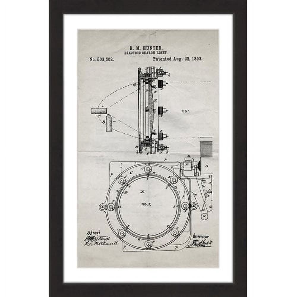 "Searchlight 1893 Old Paper" Framed Painting Print
