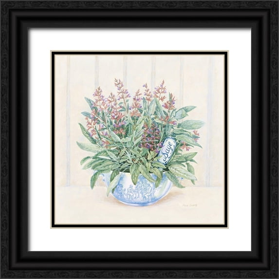 Searle, Anne 26x26 Black Ornate Wood Framed with Double Matting Museum Art Print Titled - Sage