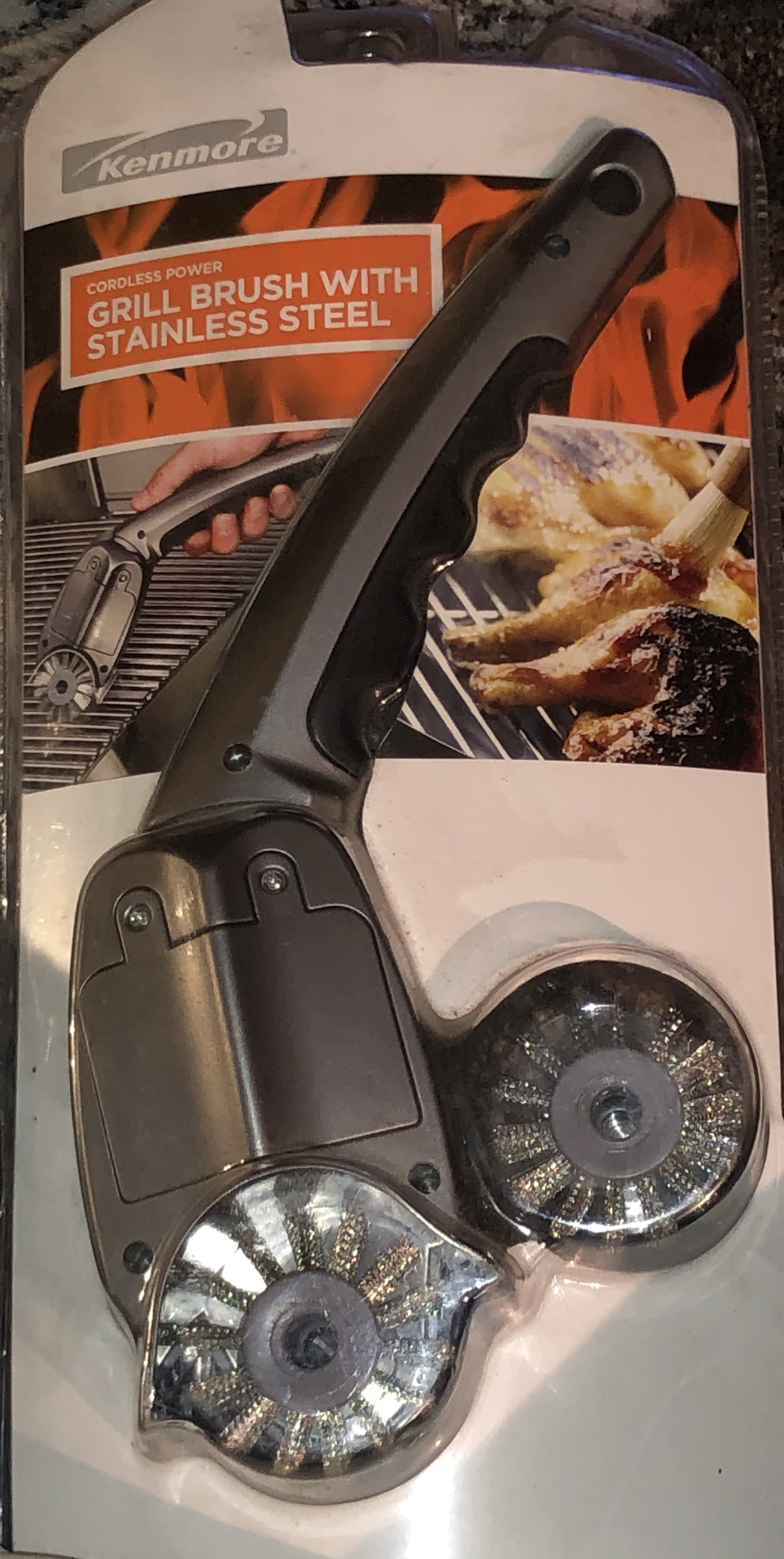Sears Kenmore Cordless Power Grill Brush With Stainless Steel