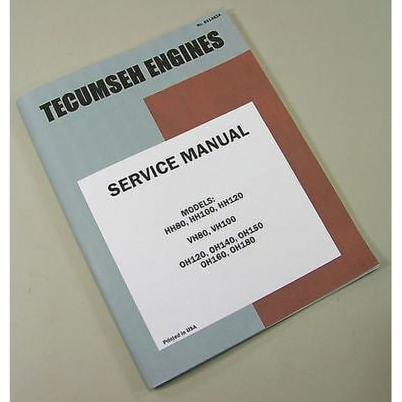 Sears Lt 10E Lt/8 Lawn Mower Garden Tractor Tecumseh Vh100 Engine Service Manual