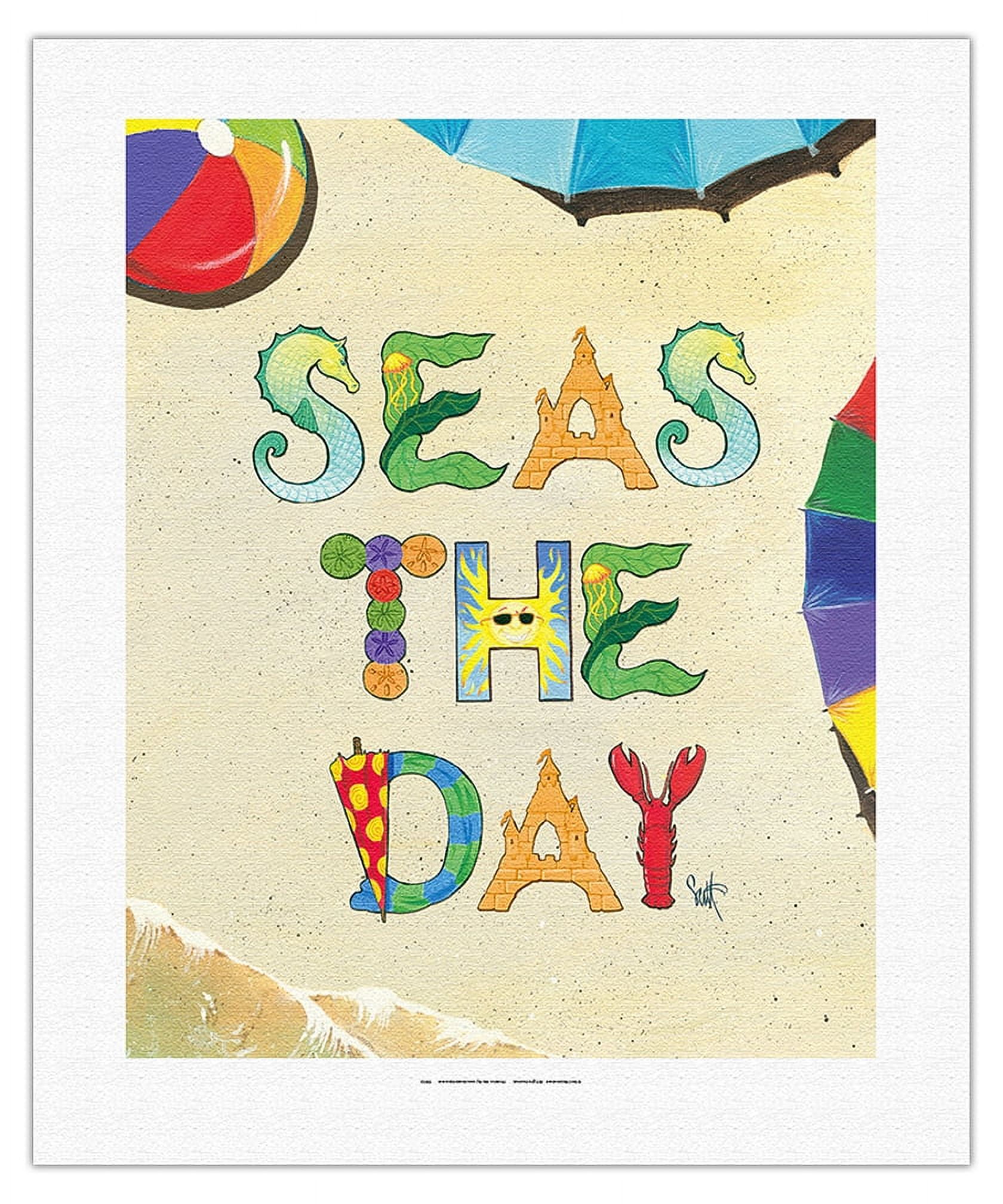 Seas the Day - Beach Sand Art - From an Original Color Painting by ...