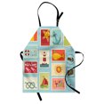 thumbnail image 1 of Seascape Apron, Nautical Theme Lighthouse and Anchor Palm Trees Beach Sailing Holiday Lover, Unisex Kitchen Bib with Adjustable Neck for Cooking Gardening, Adult Size, Multicolor, by Ambesonne, 1 of 4