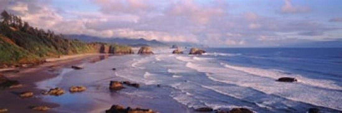 Seascape Cannon Beach OR USA Canvas Art - Panoramic Images (18 x 6)