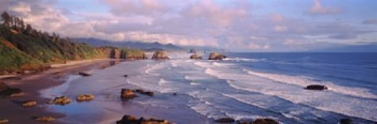 Seascape Cannon Beach OR USA Canvas Art - Panoramic Images (36 x 12)